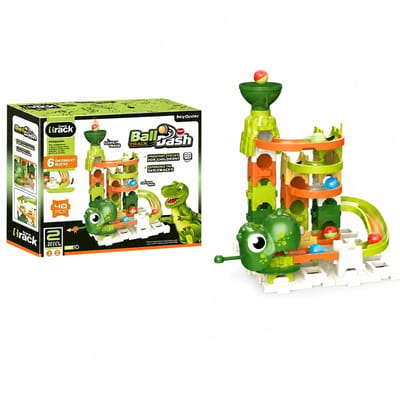 Ryoudavell - Knikkerbaan Kinderspeelgoed - Duurzame Bouwstenen en Glijbaan - Educatief Speelgoed voor Kinderen - Creatieve Cadeau voor Jongens & Meisjes - Dinosaurussen Track Park Speelset - Veilige Geurloze Plastic Blokken - Verjaardag Tip