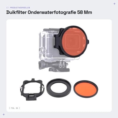 Duikfilter - Onderwaterfotografie - 58 Mm Optisch Glas - Rood Duikfilter - Met 16x Macrolens - Geschikt voor Actiecamera's - Compact formaat