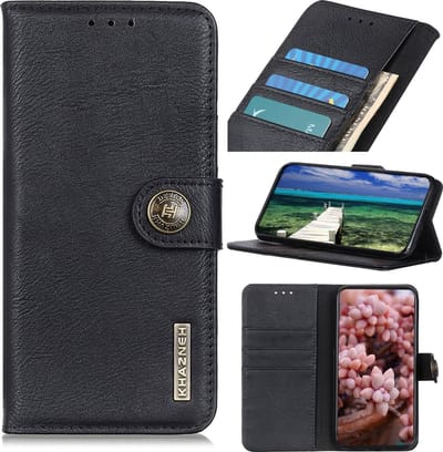 Luxe retro zwart agenda book case hoesje geschikt voor Xiaomi Redmi 13 4G