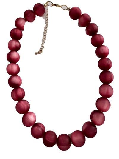 Petra's Sieradenwereld - Ketting rood 3D (1102)