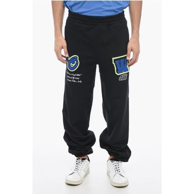 Geborduurde VARS-joggingbroek met patchwork in zwart