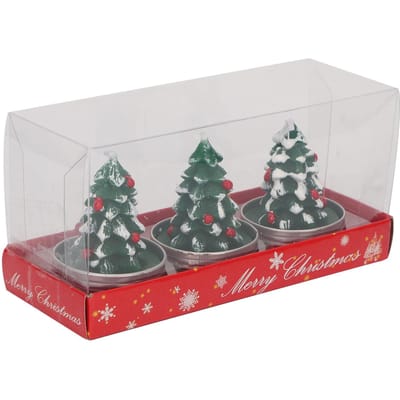 Kerstboom Theelichtkaarsen Handgemaakte Delicate Kerstboomvormige Kaarsen voor Kerst gray