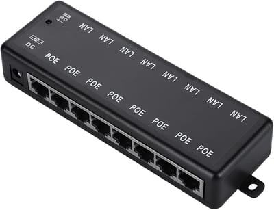 PoE Adapter - Ethernet Injector - Netwerk Voeden - 8 Poorten - DC12V-48V - Zwart
