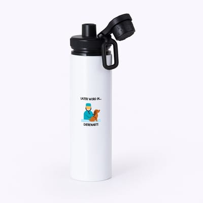 Hacebo® - Later word ik dierenarts waterfles met draaidop zwart - Arts - Dierenartsen - Dieren - dierenverzorger - veterinair - water fles - 850ML