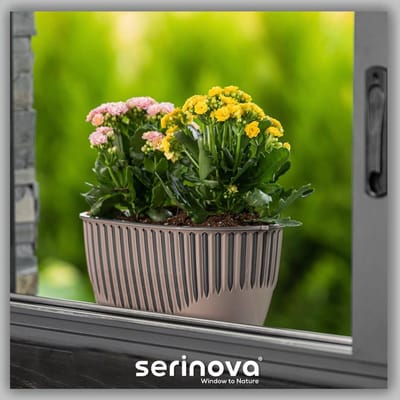 2 Stuks Piano bloembakken mokka antraciet 4.5L plantenbak 32x15 winterhard UVbestendig