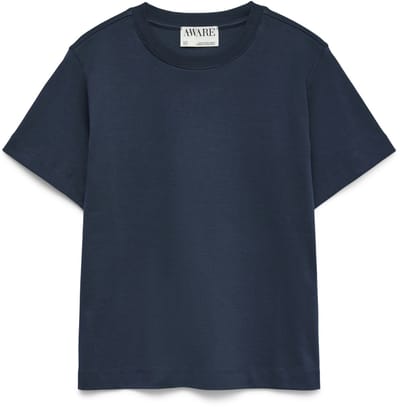 Vero Moda T-shirt Awnaima Ss O-neck T-shirt Noos 10294544 Dark Sapphire Dames Maat - M