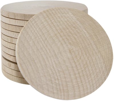 CombiCraft Blanco houten munten Ø50mm - 100 stuks