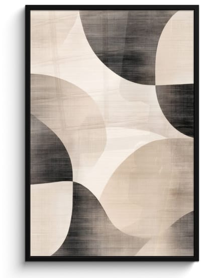 Poster in lijst - Fotolijst 80x120 cm - Posters - Grillige vormen - Subtiele overgangen - Dynamisch - Posterlijst zwart - Decoratie - Wanddecoratie woonkamer - Muurdecoratie slaapkamer