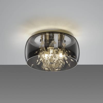 Trio Lighting Plafondlamp Crystel van glas, chroom, Ø 34 cm