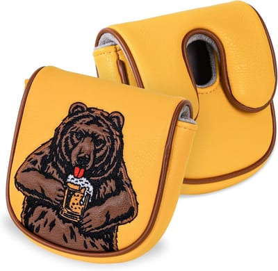 Golfclub hoofddeksels - Golfhoofdbedekking set - Bescherming clubs - Grappig bierbeer design - 3 stuks - Geel