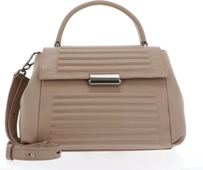 MANDARINA DUCK Leren Handtas Schoudertas I-Con Handbag Warm Taupe