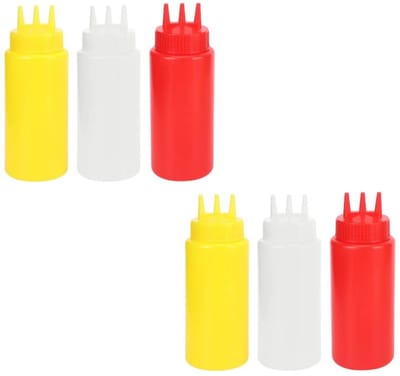 Dailygoods- Knijpfles 6 Stuks - Doseerfles - Knijpflessen - Kruiderij Fles - Plastic Fles - Keuken Benodigdheden - Sauzenfles