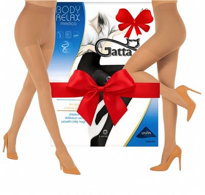 GATTA - Dames Panty - Maat L - 40 DEN - Beige - Compressie & Corrigerende Panty - Tegen Vermoeide Benen en Spataderen - Comfort Lycra Beauty