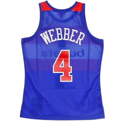 Basketbaltanktop voor heren Nba Swingman Jersey Hardwood Classics No 4 Chris Webber 1996-97 Waswiz Road Originele teamkleuren
