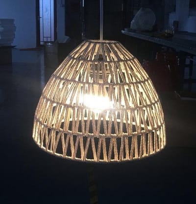 Jute Touw Hanglamp - Handgemaakt - Naturel - ⌀33 cm