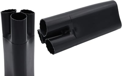 PRO-TIE® - Krimpkous Spruitstuk / Verdeelstuk 3-aderig met lijm 24-17 / 11-5 mm Zwart UV-bestendig - PRO-TIE