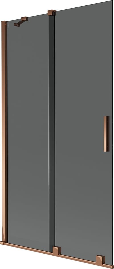 Mexen Velar badwand 2-delig schuifbaar 100 x 150 , grafiet, roségoud - 896-100-000-41-60