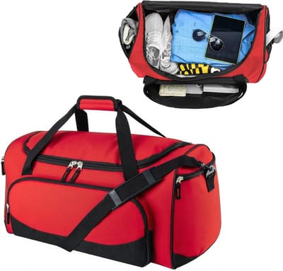 KZQ Sporttas duffel bag 55 liter rood duurzaam grote reistas voor fitness training sport en reizen