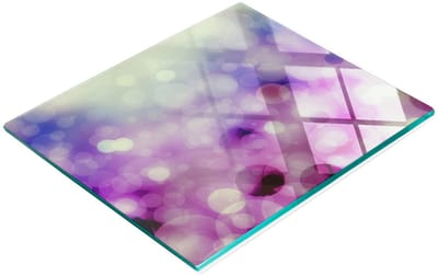 Decoratieve snijplank van gehard glas met paarse cirkels, 60x52 cm