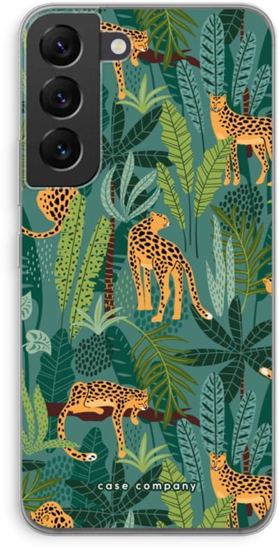 Case Company® - Hoesje geschikt voor Samsung Galaxy S22 hoesje - Luipaard 2 - Soft Cover Telefoonhoesje - Bescherming aan alle Kanten en Schermrand