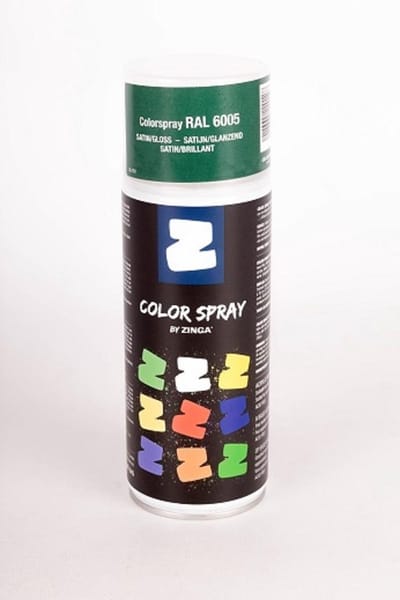 Zinga Color Spray verf -  coating - RAL  6005 Bekaert groen  400 ml satin , Toepasbaar op gegalvaniseerde en diverse andere ondergronden