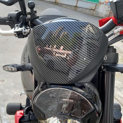 Motorfiets Windscherm - Kuip Vervanging - Bescherming Rijwind - Koolstofvezel Uiterlijk - 248 cm - Zwart