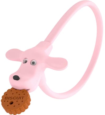 Rieba® Fietsslot - Kinderfiets - Siliconen Slot Fiets - Kabelslot 60 cm - Hond - 2 Sleutels - Roze