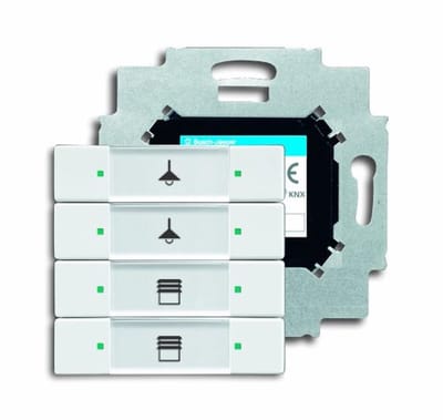 4-gang control unit voor KNX met LED-display en tekstveld