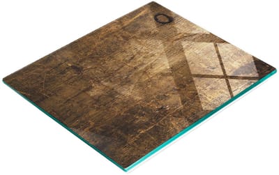 Multifunctionele decoratieve snijplank voor in de keuken, glas, hout, bruin, 60x52 cm