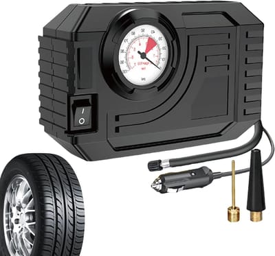Luchtpomp - Bandenpomp Compressor - Voertuigen Oppompen - Geïntegreerde LED Verlichting - Compact Ontwerp - Zwart