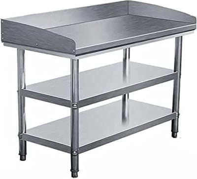 Voorbereiding Tafel - Werktafel met spoelbak - Outdoor koken - Roestvrij staal - 99x58x79cm - Zilver