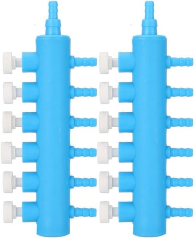 Aquarium Luchtstroom Regelkleppen en Splitter voor Luchtpomp - 6-Weg Connector voor Vissen en Aquatic Life