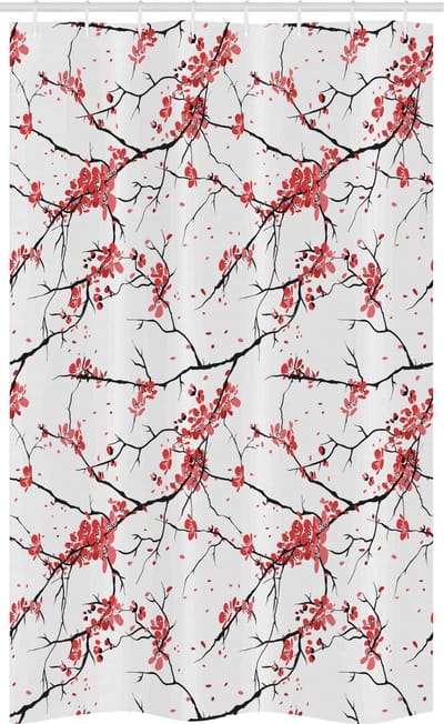 ABAKUHAUS douchegordijn 120x180 cm – koraal zwart, 100% polyester