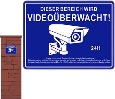 Observatieteken Camera - Bewakingssticker Waarschuwingslabel - Veiligheid Vergroten - Waterdichte Lijm - 15 cm - Zwart