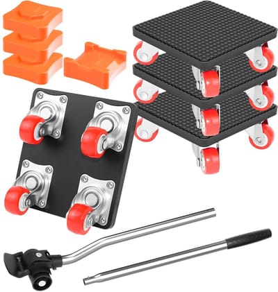 Velori Meubeltransportset 400kg - Meubelroller Set - Meubelverplaatser - Transportrollen met Meubellift - Verhuisset - 360° Draaibare Wielen