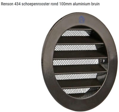 Renson 434 schoepenrooster rond 100mm aluminium bruin