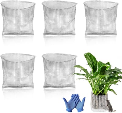 Set van 5 Roestvrijstalen Wortelbeveiliging voor Planten 35 x 35 cm - Beschermnet voor Wortels van Bomen, Bloemen en Groenten