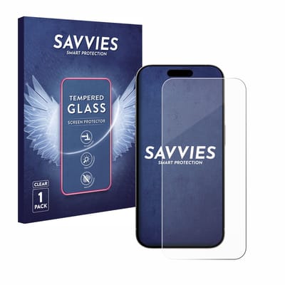 Savvies - Glas Screenprotector voor Apple iPhone 15 Pro - Gehard Beschermglas 9H