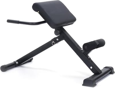 Opvouwbare Romeinse stoel - Verstelbare trainingsbank - Heup en buikspieren - Dubbele aanpassing - 90 cm hoog - Zwart