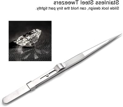 Professionele Puntige Tang voor Juweelbewerking, RVS met Sluitmechanisme, Perfect voor Diamanten en Edelstenen