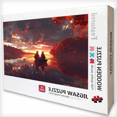 Houten Puzzels - Landschap Puzzel - Ontspanning Thuis - Achterkant Gemerkt - 141 x 87 cm - Zonsondergang