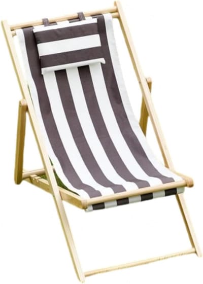Outdoor Ligstoel - Lounge Stoel Strandstoel - Ontspannen Buiten - Verstelbaar Bamboe Frame - 4 Posities - Beige