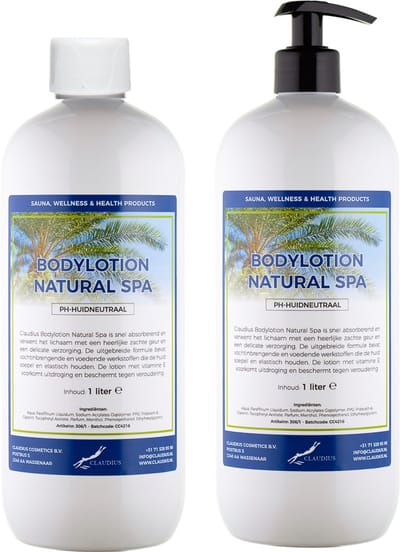 Bodylotion Natural Spa 1 Liter - met gratis pomp - set van 2 stuks