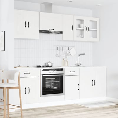 vidaXL - 8-delige - Keukenkastenset - Kalmar - bewerkt - hout - wit