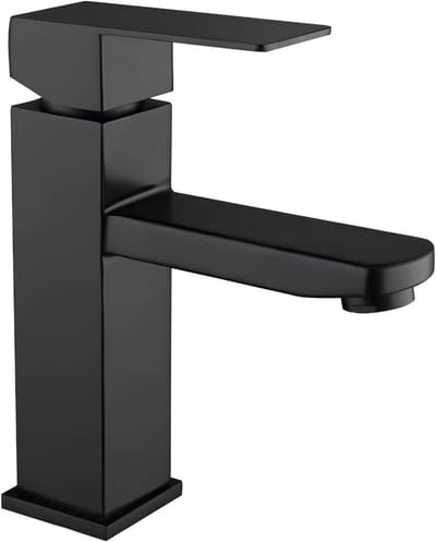 Kraan voor wastafel met enkele hendel, koud en warm water, roestvrij staal, eenvoudig te monteren, ideaal voor badkamergebruik