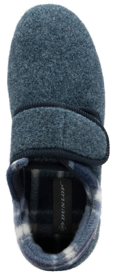 Velcro Slippers voor Mannen | Dunlop | Geheugenfoam | Orthopedisch | Makkelijk Sluiten | Huis Slaapkamer Binnen - Marineblauw