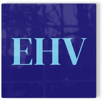 Tegeltje Eindhoven EHV - donkerblauw lichtblauw - tegeltje stad - tegeltje met tekst