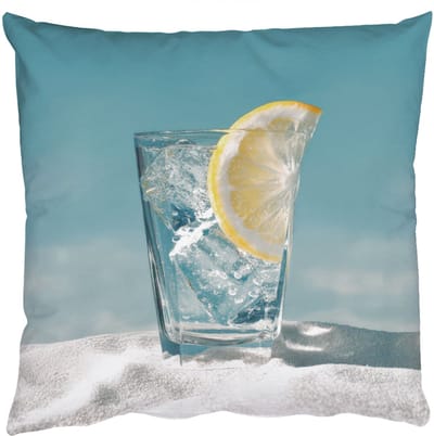 Sierkussens - Kussentjes Woonkamer - 50x50 cm - Glas - ijsblokjes - Citroen