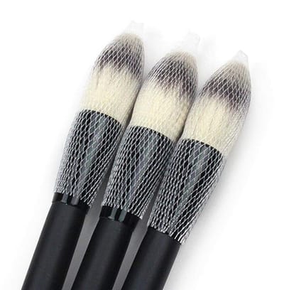 Dailygoods- Make-up Kwasten Set - 100 Stuks - Herbruikbare Mesh Hoes - Borstelbeschermer - Uitbreidbare Bescherming - Geschikt voor Diverse Formaten - Kwastenbeschermer
