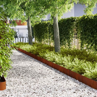 vidaXL - Grasafscherming - 50 - st - 100 - x - 0.05 - x - 20 - cm - weervast - staal - Roestig